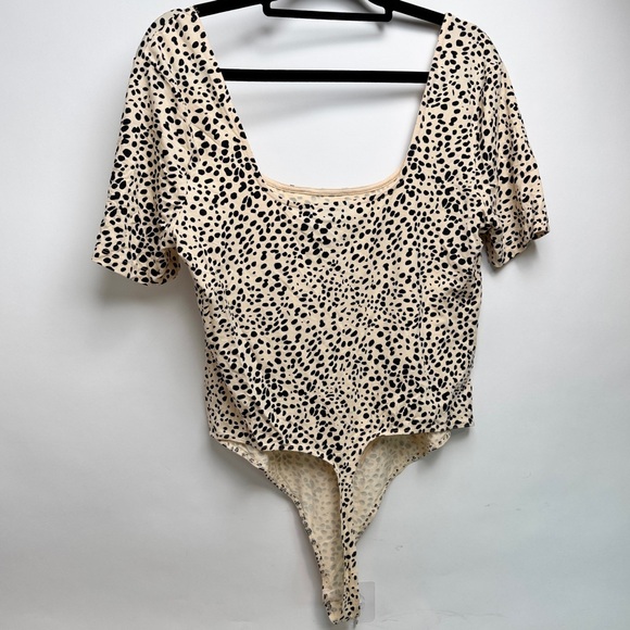 ASOS Curve Sz 20 Leopard Print Short Sleeve Thong Bodysuit NWT - Picture 4 of 5